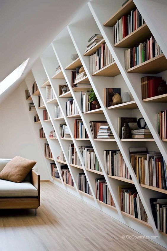 Diagnoal bookshelf - minimalist and modern